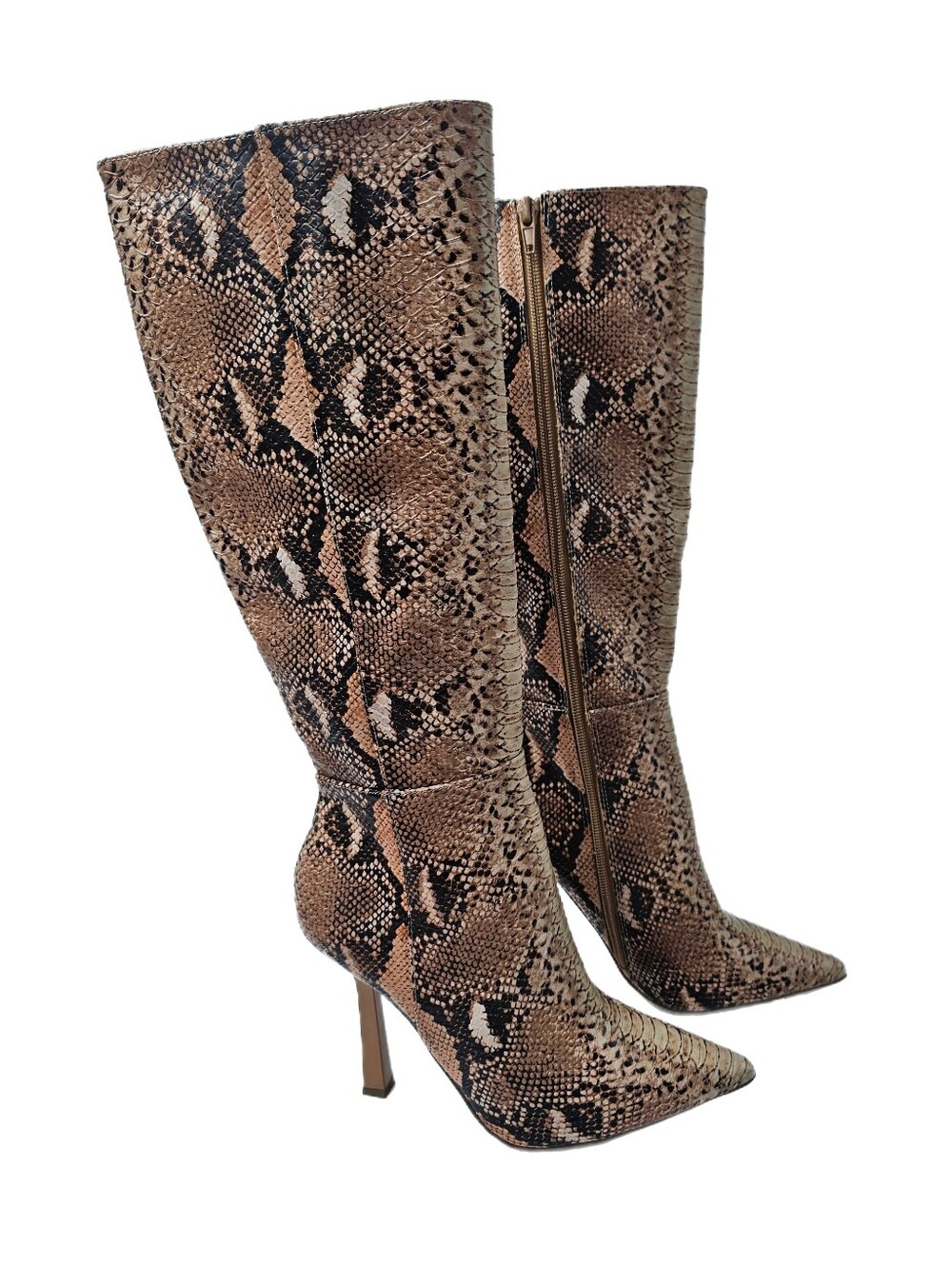 Steve Madden Kathleen Natural Snake Knee High Stiletto Boot Pointed 6.5M NWOB US